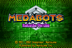 Medabots: Rokusho title screen for GameBoy Advance